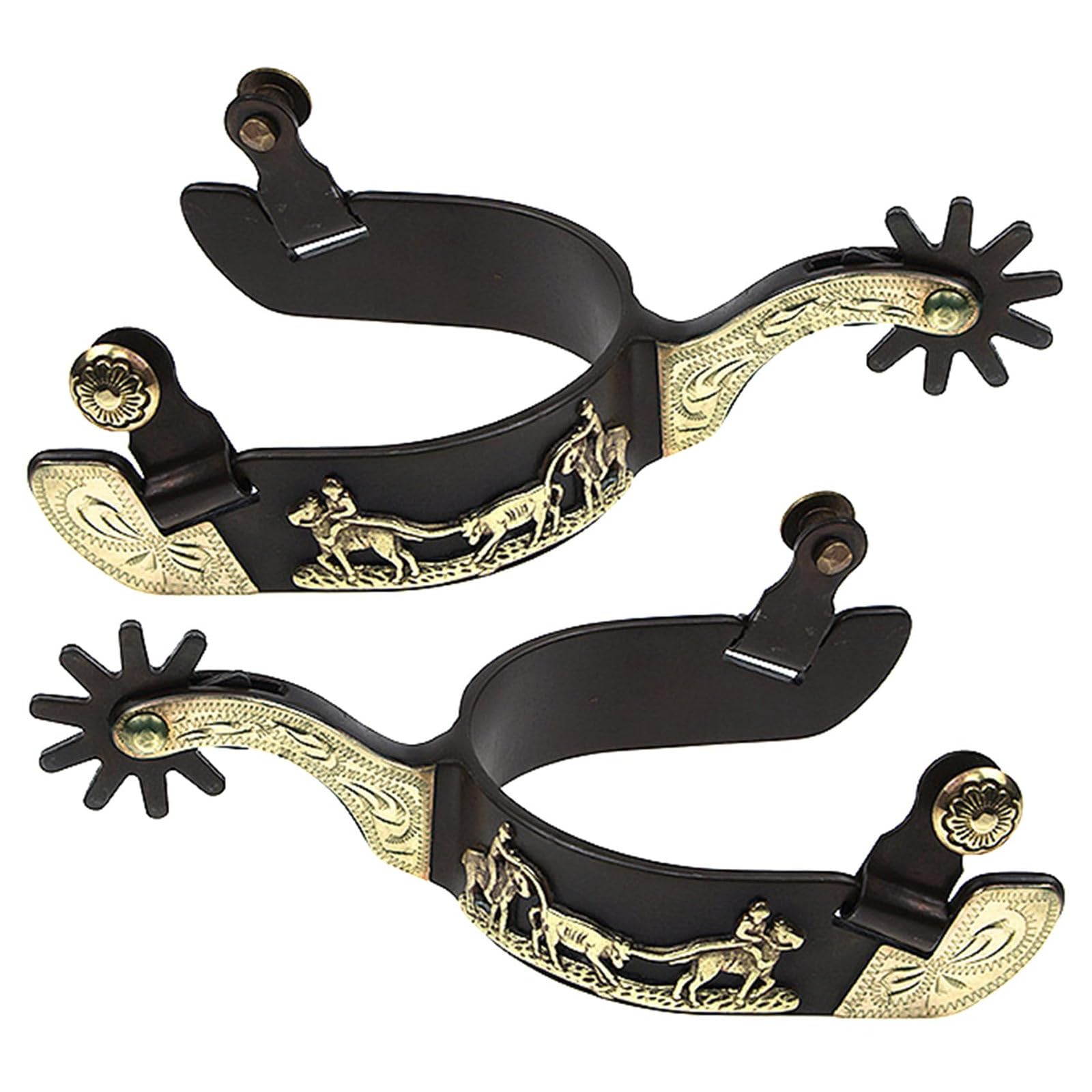 

Mild Steel Horse Spur Western Boy Spur Mens Roping Spur with Gear Boot Decoration Horse Riding Accessories Enduring
