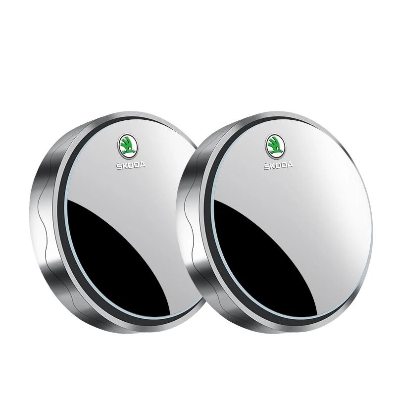 

Car Sticker 2pcs Car Wide-angle 360 Adjustable Rearview Auxiliary Mirror for skoda octavia a5 a4 fabia superb rapid mk3 yeti Car