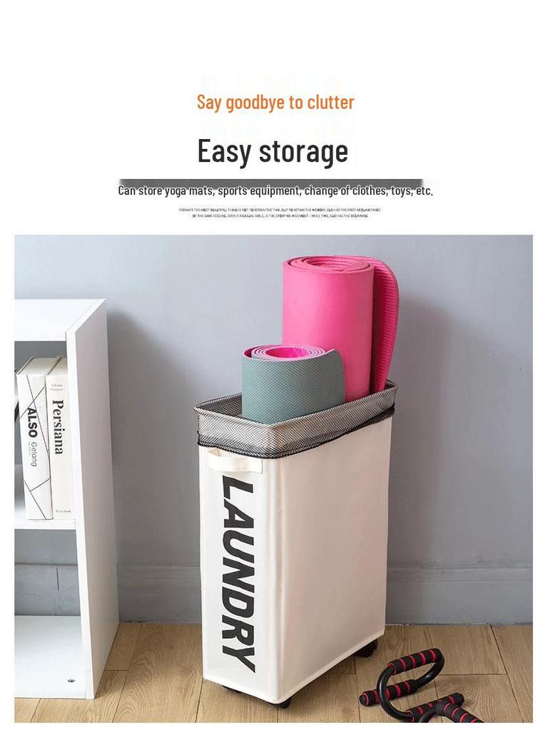 Rolling Oxford Cloth Laundry Basket - Japanese Style, Storage for Clothes, Dirty Laundry & Yoga Mats
