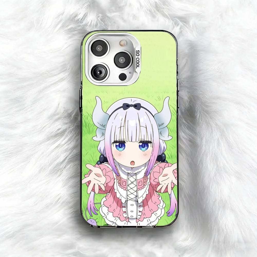 

D-Dragon M-Maid K-Kanna K-Kamui Phone Case For iPhone 16 17 15 14 12 13 Pro Max Black Color Shockproof Cover iPhone17promax