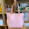Color Block Shoulder Bag Durable Student Tote Bag Campus Crossbody Bag
