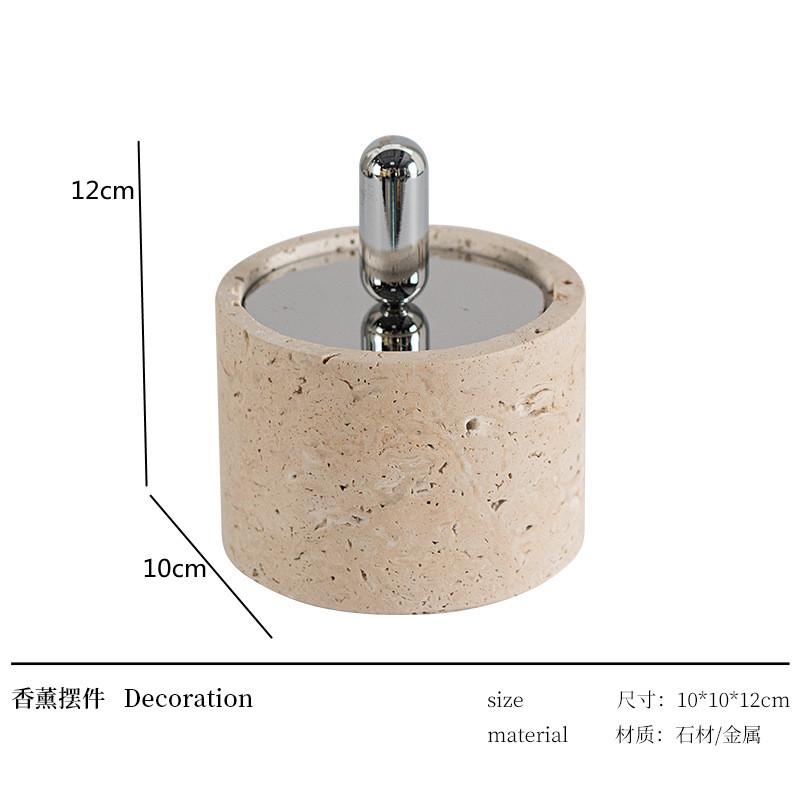 

Vintage Natural Marble Storage Jar, Beige Limestone Jewelry Key Storage Jar, Bathroom Decoration Aromatherapy Diffuser