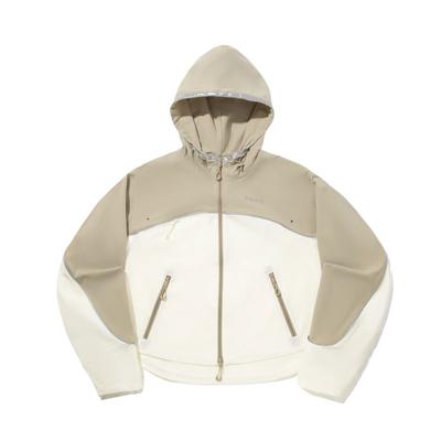 Li Ning Coupe-vent à capuche zippé color block polyvalent ample pour femme AFDVF52-2