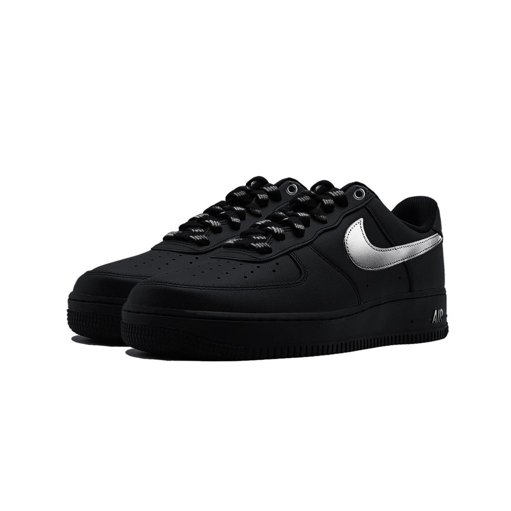 Nike Air Force 1 Black Warrior, Silver Wing Starlight Abrasion Resistant Low Top Skateboard Shoes Unisex Black Silver CW2288-001(Team830-)
