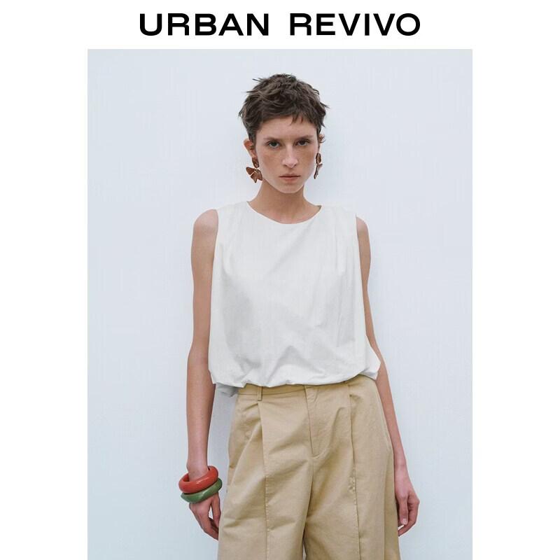 UR2026 Women s Ruched Sleeveless Blouse XS