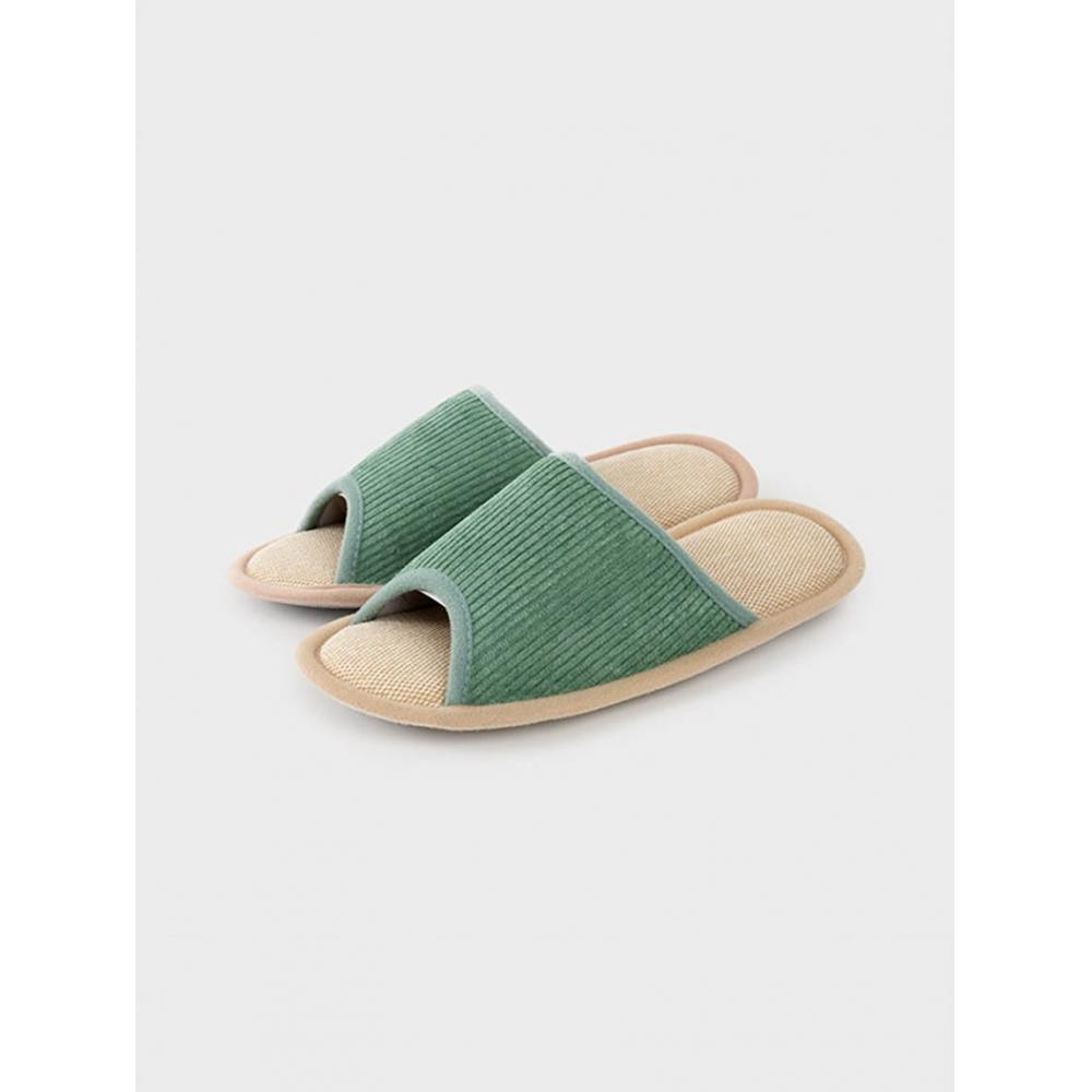 Daiso Solid Color Corduroy Split Living Room Shoes Pink
