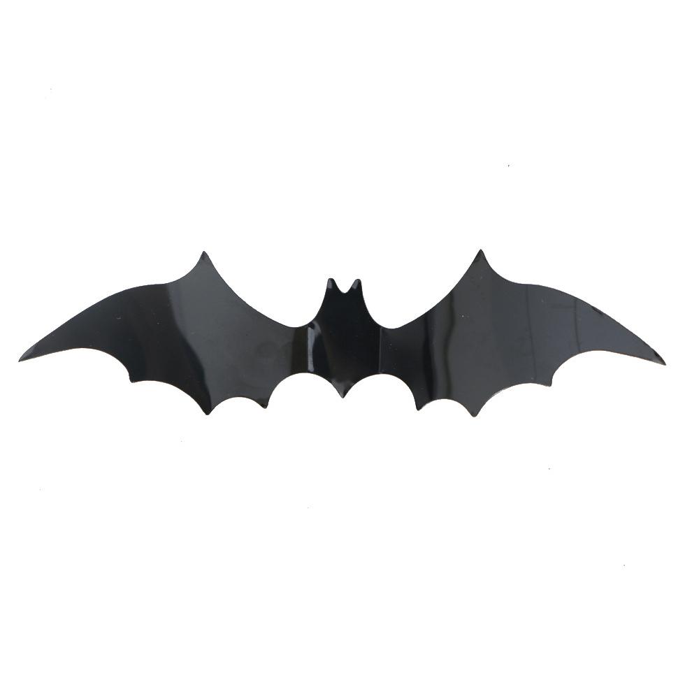 12Pcspack Halloween Black Bat Wall Stickers 3D Stickers Living Room Background Wall Decoration Red Bat Stickers Wholesale