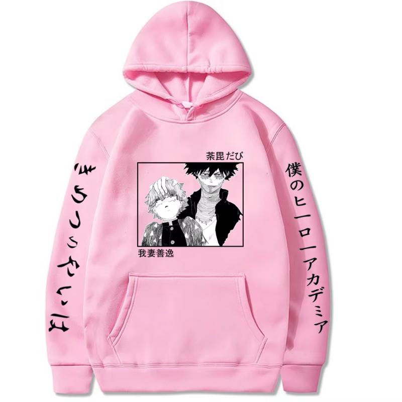 Japan Funny Anime My Hero Academia Dabi Print Hoodies Men Women Harajuku Cartoon Demon Slayer Agatsuma Zenitsu Sweatshirt