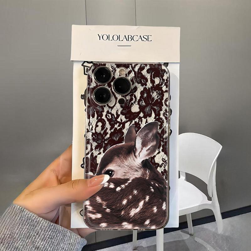 Bow-tie Deer Phone Case For IPhone 16 16E 15 14 Pro 13 12 11 17 Pro Max Case 16 Plus 17 Air Shockproof Soft Clear Cases Shell