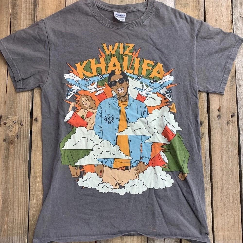 Wiz Khalifa Rapper HipHop Rap Music short sleeve charcoal color shirt S