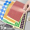 16-Color Round Self-Adhesive Dot Labels - Tear-off White Stickers for Sorting and Marking