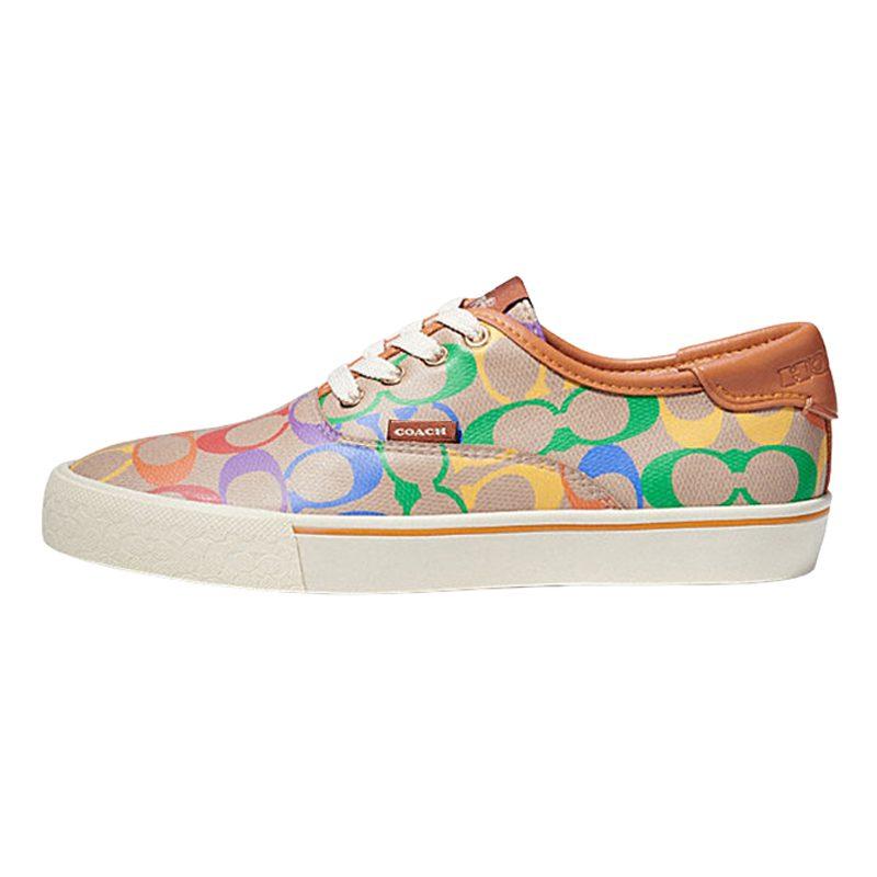 Coach Lace Up Low Top Stylish Skateboarding Shoes Women's Rainbow CA854-L38