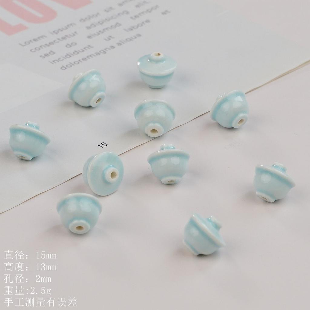 Perline sfuse in ceramica mini piccolo coperchio ciotola temperamento fresco stile nazionale materiale per accessori fatti a mano fai-da-te con perline