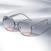 New Fashion Women Sunglasses Metal Mirror Leg Polygon UV400 Sun Glasses Outdoor Hiking Leisure Eyewear Oculos De Sol