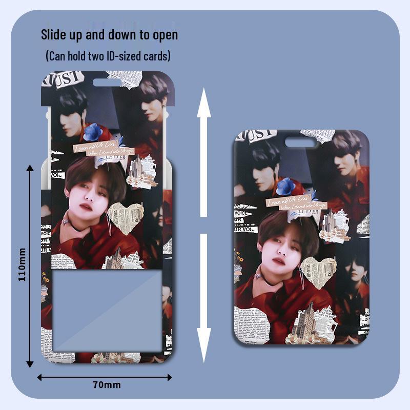 Kim Taehyung Sliding Plastic ID & Badge Holder for Students/Work/Bus Access