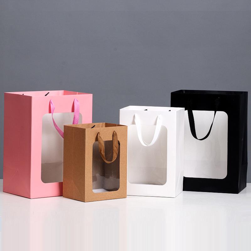 Transparent Gift Bag with Window for Teacher's Day - Ideal for Flowers & Souvenirs Packaging