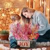 16.5in Navidad Christmas Tree Decoration Artificial Glitter Stems Xmas Tree Hanging with Flower Wreath Gift New Year Home Decor