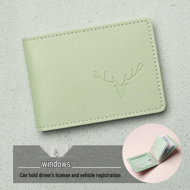 Men's 2025 Style Two-in-One Motor Vehicle License Leather Cover and Card Holder