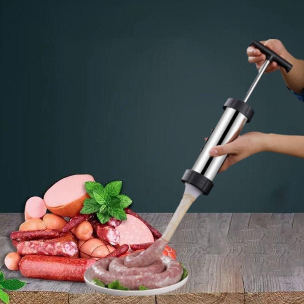 Manaul Sausage Maker Widened Tube Sausage Stuffer Meat Tool Sausage Filler  Restaurant