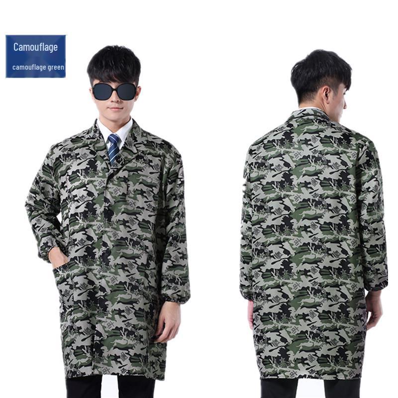 

Unisex Dustproof Camouflage Labor Protection Coats with Logo Printing Option - Blue Long Coats XXXL - Fits up to 100 kg