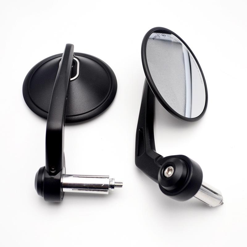 Retro Aluminum Alloy Motorcycle Rearview Mirror - Universal 22mm Handlebar, Round Design, High Quality