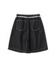 KNITTED (Unisex) Outstring Bermuda Denim Half Pants Black