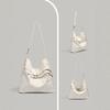 Korean Niche Design Motorcycle Bag High-End Large Capacity Tote Bag New Oil Wax Leather Wrinkled Drawstring Crossbody Bag