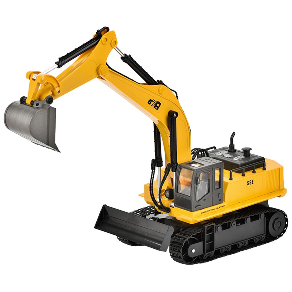 Remote Control Excavator and Bulldozer Toy, 15 Channel Construction Vehicles with Lights Sounds 3