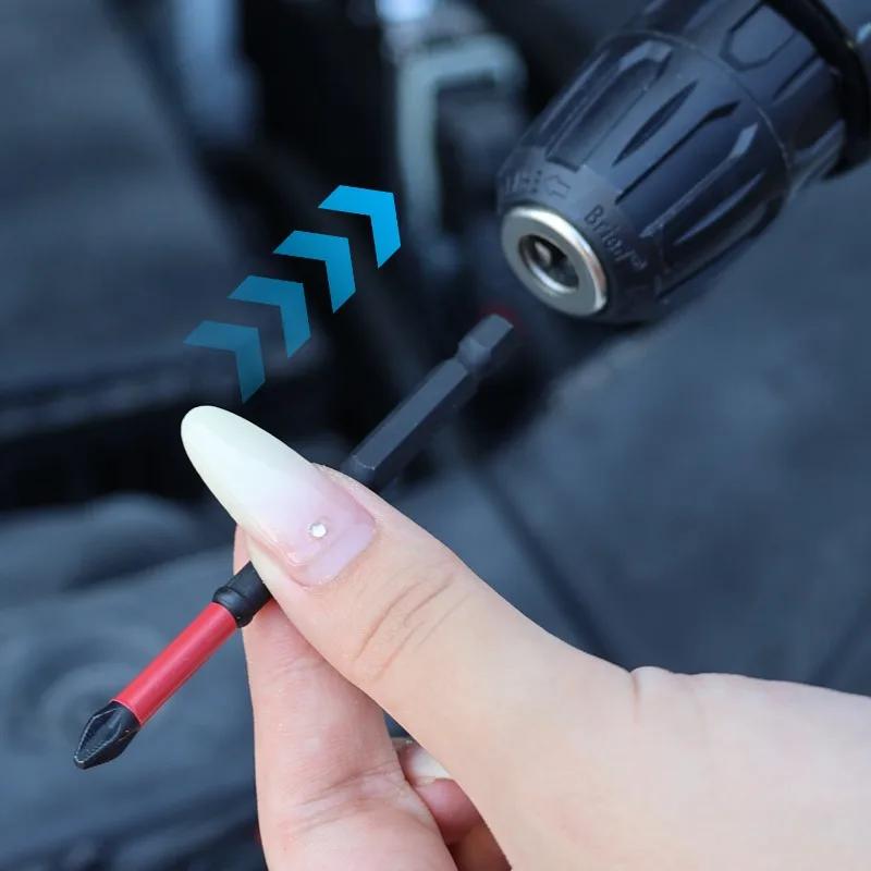Non-slip Long Screwdriver Bit Set Hexagonal Shank Phillips Impact Drill Bits for Power Drilling Magnetic Automotive Tools