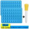 100/50x Gummy Bear Mold with Dropper Silicone Chocolate Mold Fondant Chocolate Candy Maker Moulds DIY Baking Decorating Tools