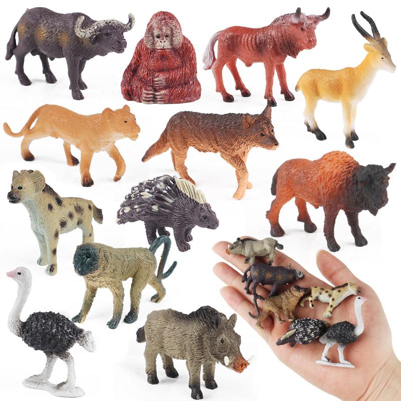 Oenux Montessori Toy Wild Farm Dinosaur Ocean Cat Animals Model Action Figure Zoo Figurines Cute Miniature Education Kid Gift