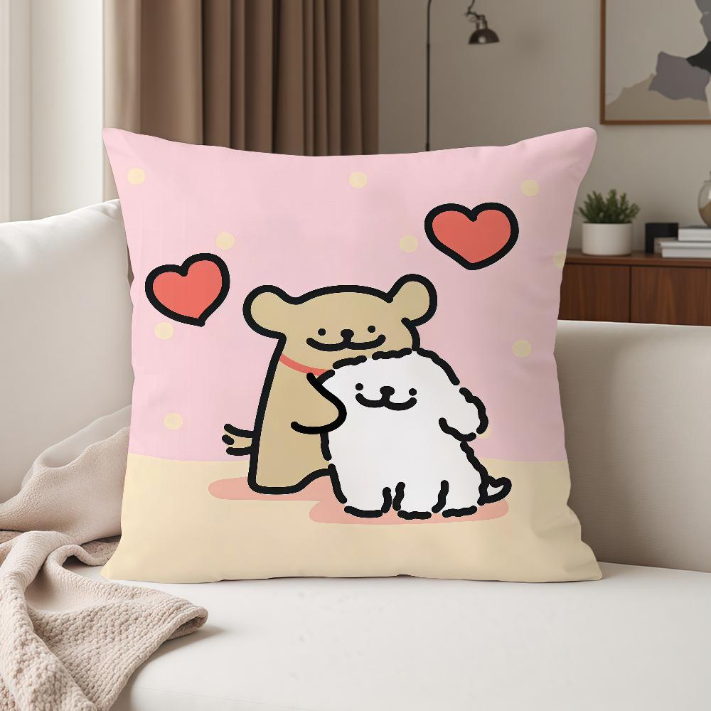 Line Dog M-maltese Pillow Case Suitable For Bedrooms Living Rooms Cars Home Decoration