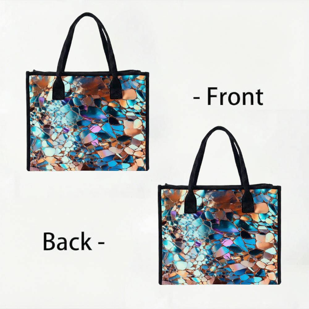 Iridescent Mosaic Stylish Tote Bag for Daily Casual Commute Use