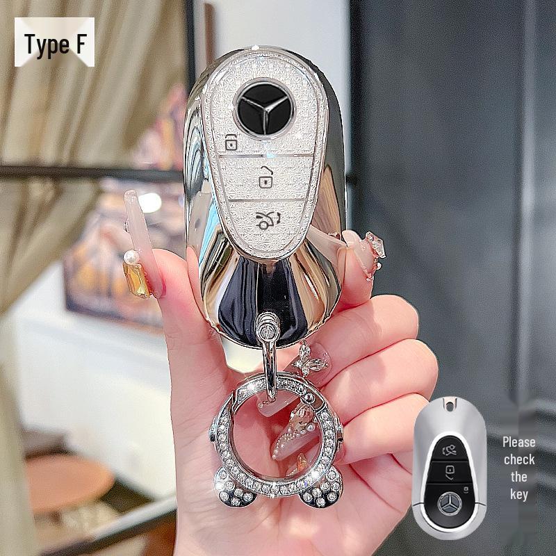 Mercedes-Benz Key Case for E300L/E260/C260L 2025 Model with Buckle, GLC300L Cover & S-Class Car Buckle