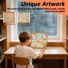 Wooden Coloring Puzzle DIY Doodling Jigsaw Puzzles with 24 Color Marker Pen Dinosaur/Monster Coloring Puzzle for Home Decoration