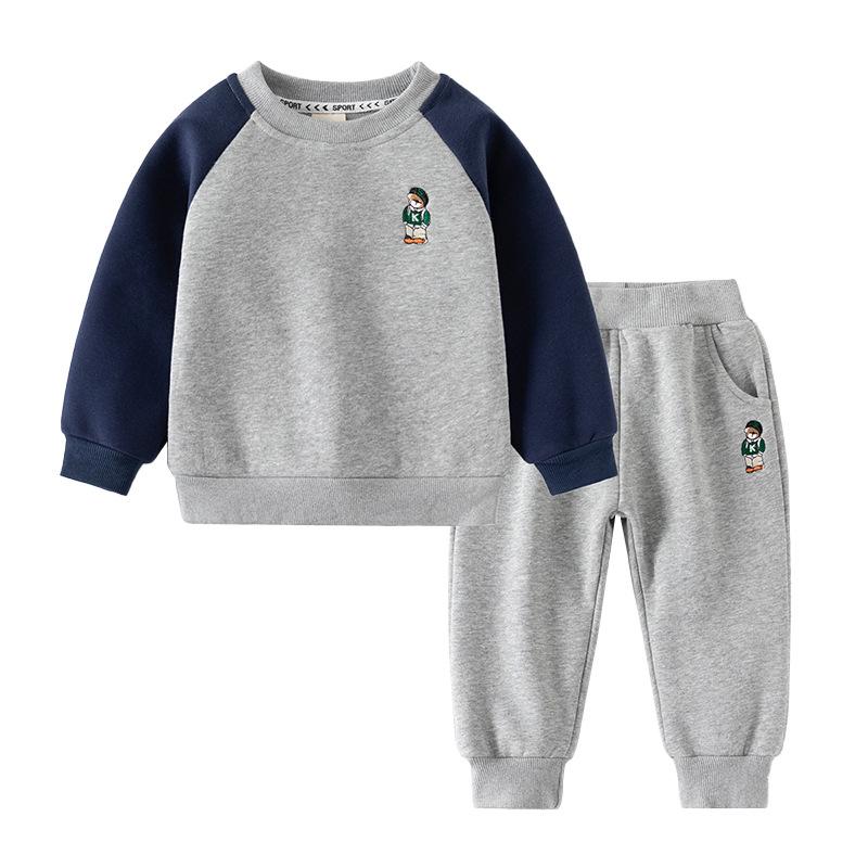 Boys Fleece Tracksuit Set Hoodie Sweatshirt and Pants 2 Piece Warm Outfit for Kids
