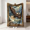 1pc Cartoon Eagle Print 230 Flannel Blanket In Multiple Sizes, Soft And Comfortable For Nap Time, Machine Washable Cover Blanket