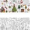 Cute Large Christmas Coloring Poster for Kids Drawing Paper DIY Doodle Tablecloth Xmas Coloring Banner Kids Christmas Gifts