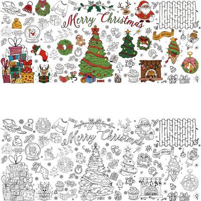 Lustiges großes Weihnachts-Ausmalposter für Zeichenpapier DIY Kritzel-Tischdecke Weihnachts-Hintergrunddekor Weihnachtsgeschenke