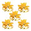 5 Pcs Napkin Rings Maple Leaf Design Napkin Holders Anti-Oxidation Decorative