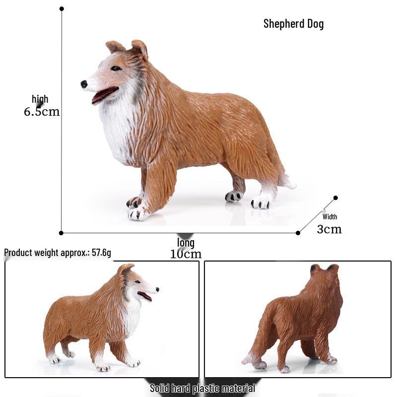 Collie Sheepdog Simulation Model - Realistic Wild Animal Toy for Children