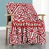 Ethnic Tribal Patterns Customize Text Blanket Gift Customizable Blanket Soft Warm Cozy Great for Office Living Room Chair Bed Four Seasons Universal