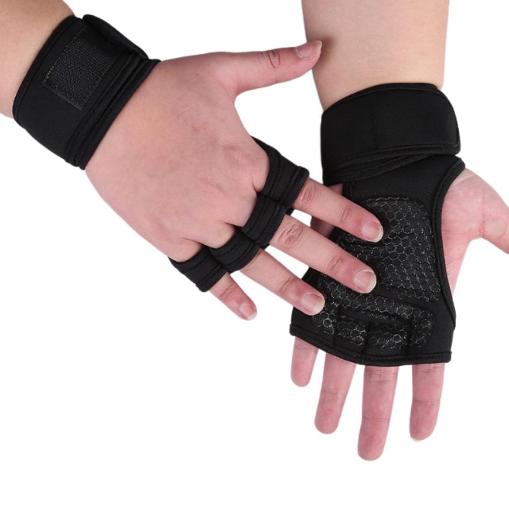 Wrist Protect Half Finger Gloves Wear-Resistant Weightlifting Gloves Yoga Training XL чёрный