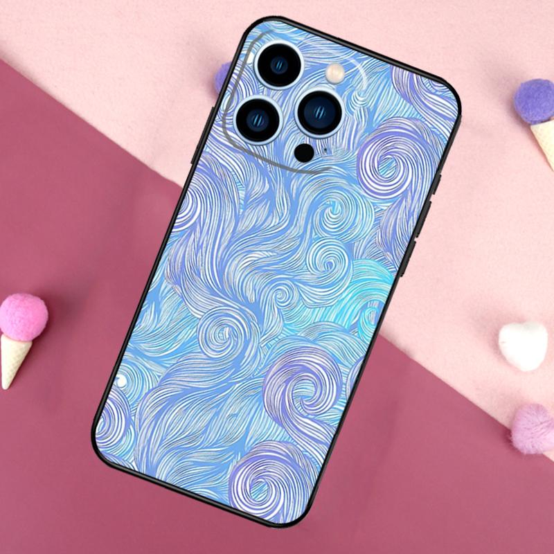Japanese Style Floral Texture Case For iPhone 16e 16 15 Pro Max 11 12 13 Mini 14 15 Pro Max 15 Plus XR Phone Back Cover