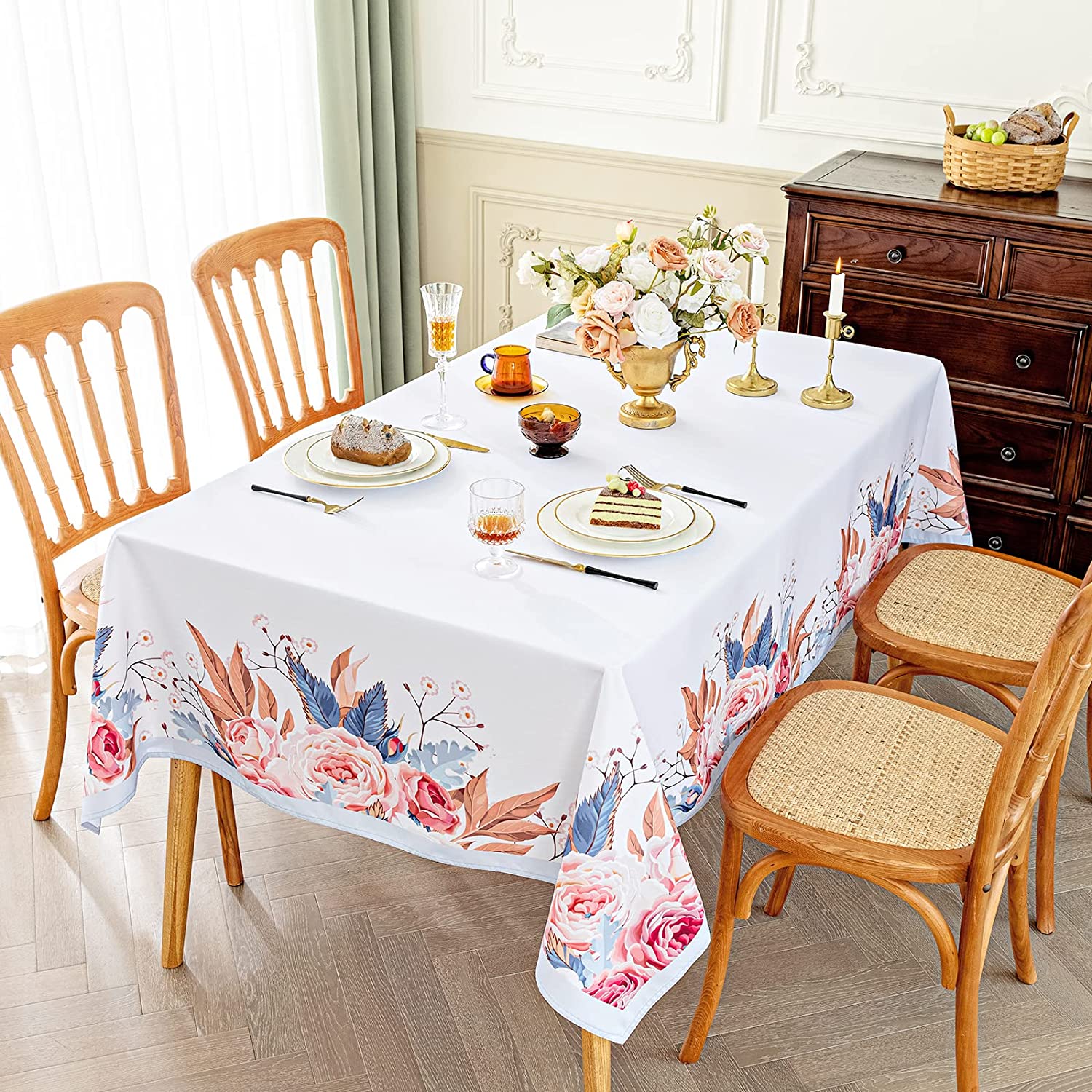 

Простой стиль, прямоугольная скатерть с цветочным узором, скатерть с принтом, домашняя и уличная кухонная скатерть, украшение 40-70cm