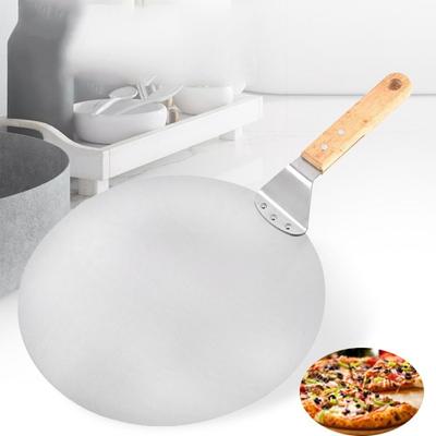 Wooden Handle Pizza Shovel Spatula Stainless Steel Cake Shovel Pan Pastry Paddle  Kitchen Baking