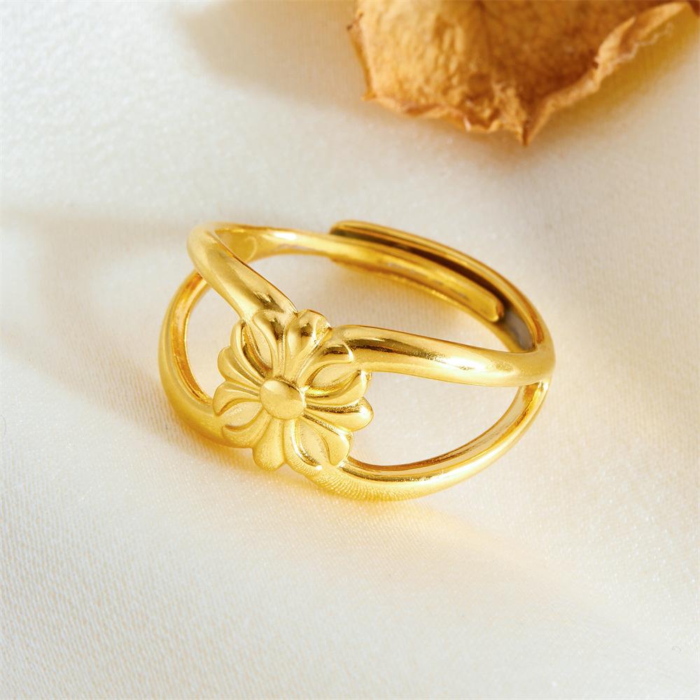 Diamond-Set Love Titanium Steel Open Ring Women S Irregular Geometric Retro Niche Versatile Ring Premium Durable