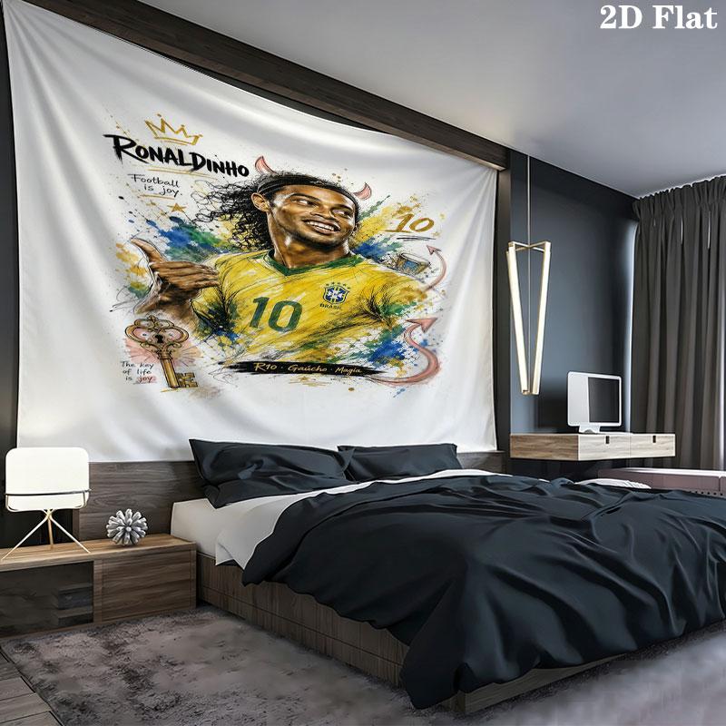 Ronaldinho Wall Tapestry Aesthetic Wall Hanging Printed Fabric Blanket Decorative Tapestries for Bedroom Living Room Home Decor