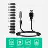USB to DC5.5x2.1mm 5V Charging Cord Universal Power Cable with 12 Connector Adapters for Multiple Electronic Devices