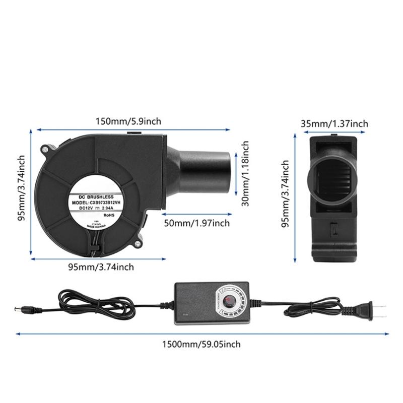 Versatilitys 12V Blower Fan With Speed Controller Ideal For 3D Printer Enclosures And Electronic Device Cooling
